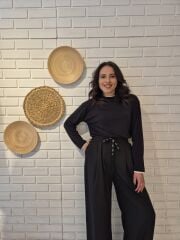 Siyah Pileli Pantolon