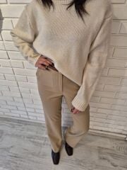 Kemerli Camel Pantolon