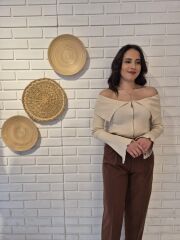 Omuzları Açık Fermuarlı Bluz