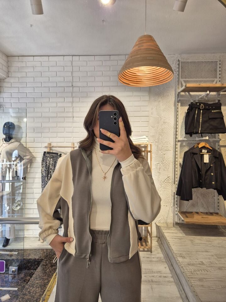 Oysho Modal Kumaş Biyeli Yeşil Eşofman Takımı