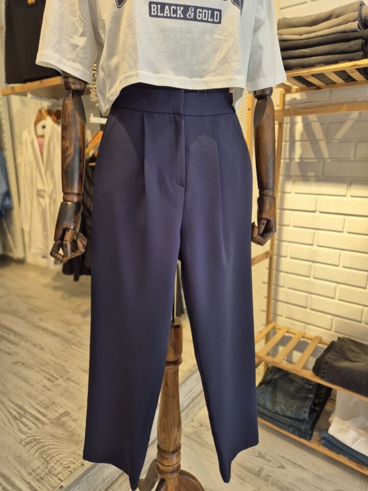 Havuç Kesim Beli Lastikli Pantolon