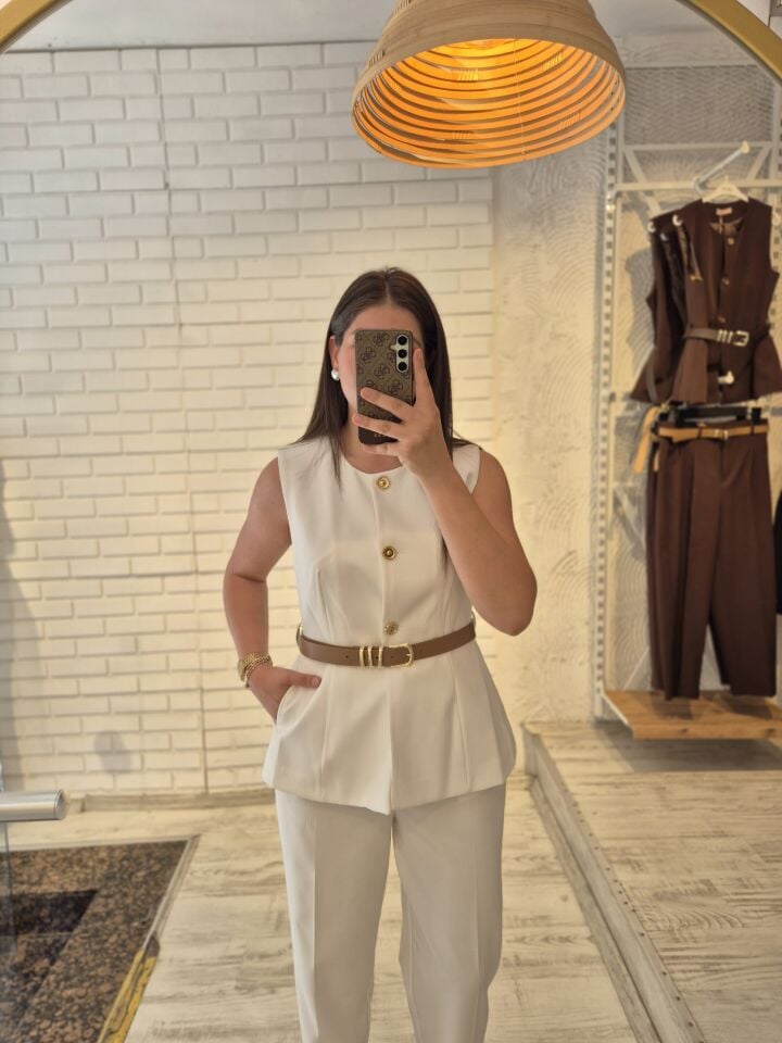 Premium Kalite Kemer Ve Cep Detaylı Yelek