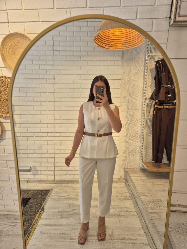 Premium Kalite Kemer Ve Cep Detaylı Yelek