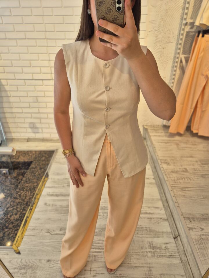 Keten Görünümlü Yelek